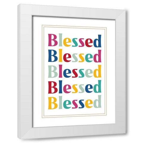 Blessed Repeat. White Modern Wood Framed Art Print with Double Matting by Prime, Marcus