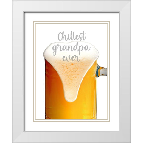 Chill Grandpa White Modern Wood Framed Art Print with Double Matting by Prime, Marcus