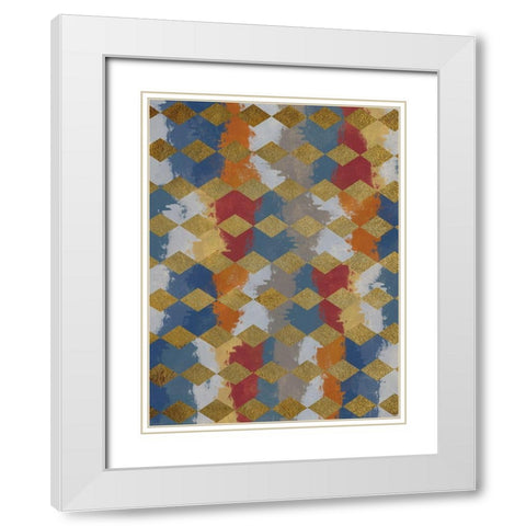 Striking Strokes White Modern Wood Framed Art Print with Double Matting by Prime, Marcus