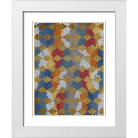 Striking Strokes White Modern Wood Framed Art Print with Double Matting by Prime, Marcus