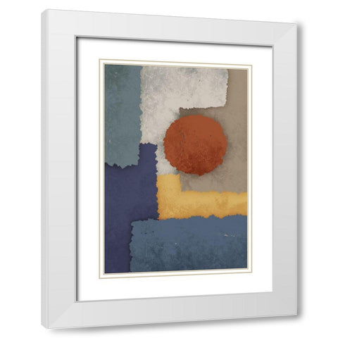 Abstract World White Modern Wood Framed Art Print with Double Matting by Prime, Marcus