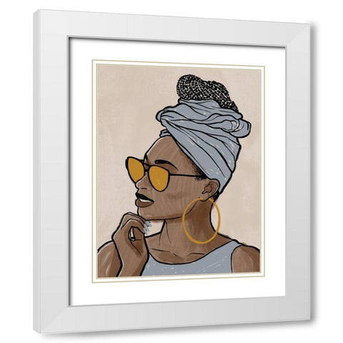 Fierce Model 2 White Modern Wood Framed Art Print with Double Matting by Prime, Marcus