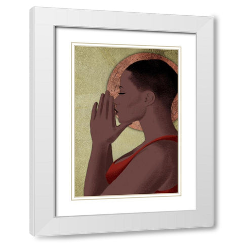 Praying Goddess 1 White Modern Wood Framed Art Print with Double Matting by Prime, Marcus