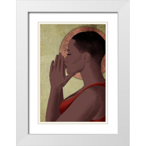 Praying Goddess 1 White Modern Wood Framed Art Print with Double Matting by Prime, Marcus