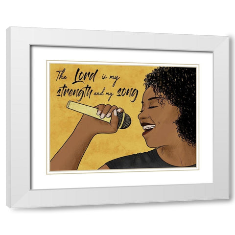 Strength And Song White Modern Wood Framed Art Print with Double Matting by Prime, Marcus