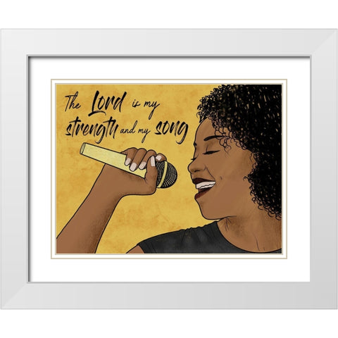 Strength And Song White Modern Wood Framed Art Print with Double Matting by Prime, Marcus