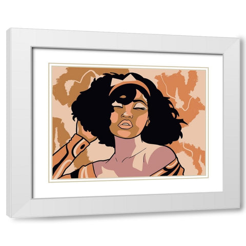 Disco Party Girl White Modern Wood Framed Art Print with Double Matting by Prime, Marcus