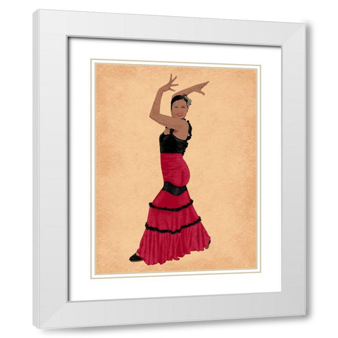 Flamingo Dancer 1 White Modern Wood Framed Art Print with Double Matting by Prime, Marcus