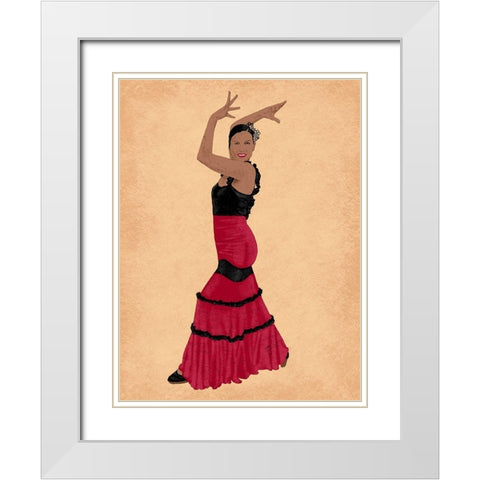 Flamingo Dancer 1 White Modern Wood Framed Art Print with Double Matting by Prime, Marcus