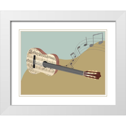 Feel The Music White Modern Wood Framed Art Print with Double Matting by Prime, Marcus