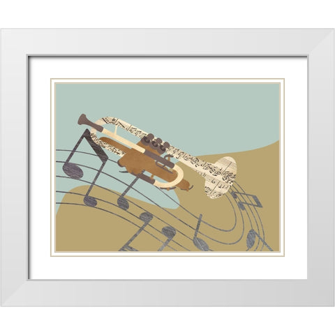 Feel The Music 2 White Modern Wood Framed Art Print with Double Matting by Prime, Marcus
