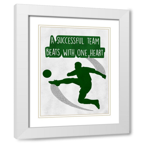 One Heart Beat White Modern Wood Framed Art Print with Double Matting by Prime, Marcus