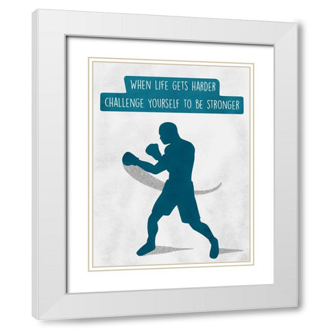 Challenge Yourself White Modern Wood Framed Art Print with Double Matting by Prime, Marcus