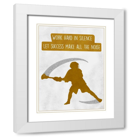 Success Noise White Modern Wood Framed Art Print with Double Matting by Prime, Marcus