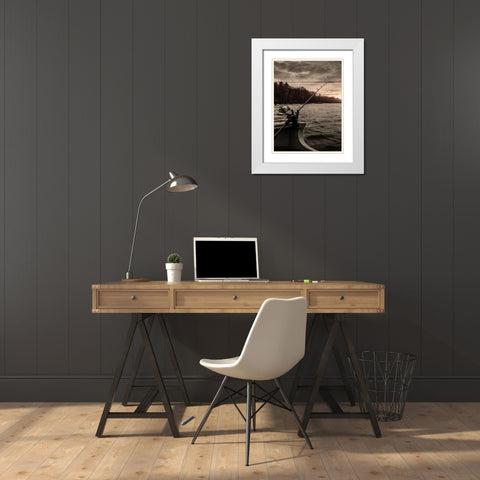 Waiting Game White Modern Wood Framed Art Print with Double Matting by Prime, Marcus