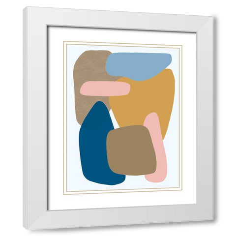 Merging Pastel Pebbles 1 White Modern Wood Framed Art Print with Double Matting by Prime, Marcus
