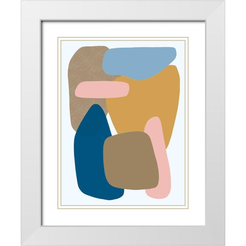 Merging Pastel Pebbles 1 White Modern Wood Framed Art Print with Double Matting by Prime, Marcus
