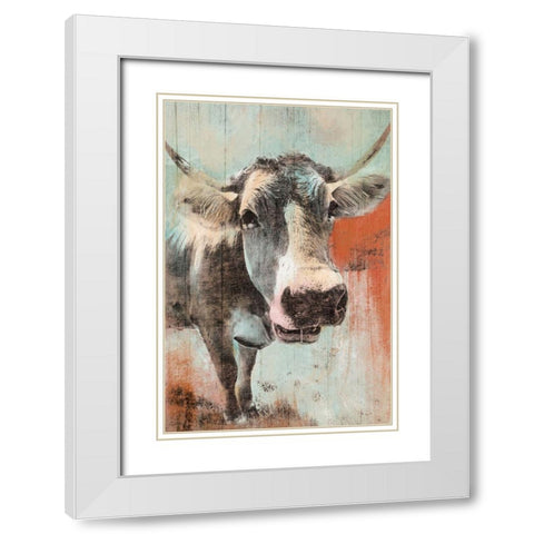 Barnyard Stare White Modern Wood Framed Art Print with Double Matting by Prime, Marcus