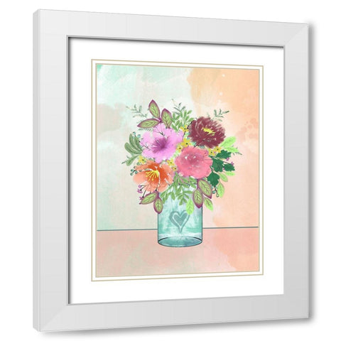 Loving Bouquet White Modern Wood Framed Art Print with Double Matting by Prime, Marcus