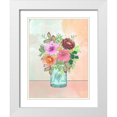 Loving Bouquet White Modern Wood Framed Art Print with Double Matting by Prime, Marcus