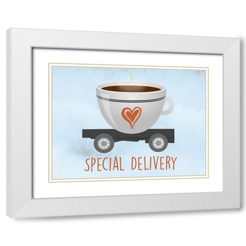 Special Delivery White Modern Wood Framed Art Print with Double Matting by Prime, Marcus