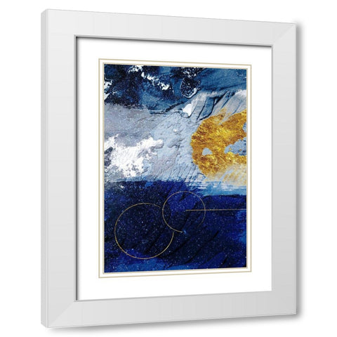 Indigo Gold Storm 1 White Modern Wood Framed Art Print with Double Matting by Prime, Marcus
