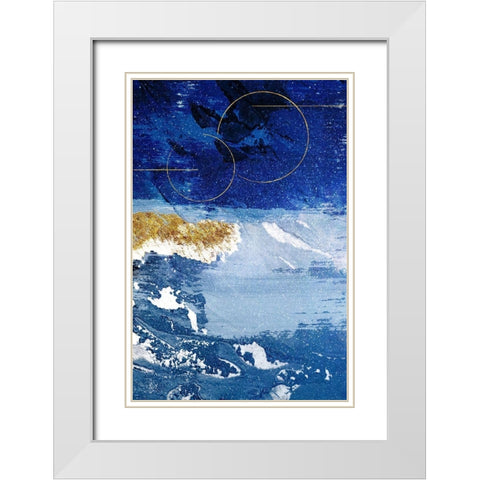 Indigo Gold Storm 3 White Modern Wood Framed Art Print with Double Matting by Prime, Marcus