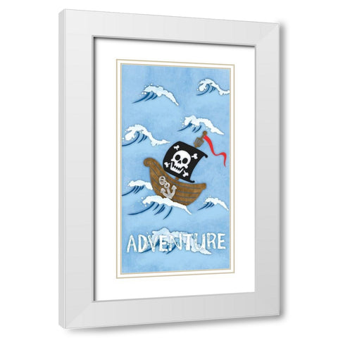 Adventure Awaits White Modern Wood Framed Art Print with Double Matting by Prime, Marcus