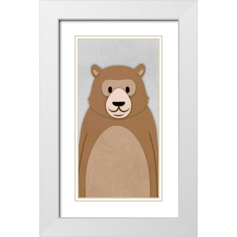 Cheery Bear 2 White Modern Wood Framed Art Print with Double Matting by Prime, Marcus