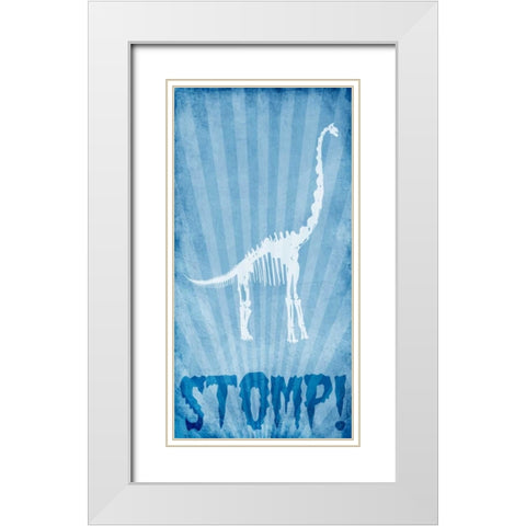 Dino Bones 3 White Modern Wood Framed Art Print with Double Matting by Prime, Marcus