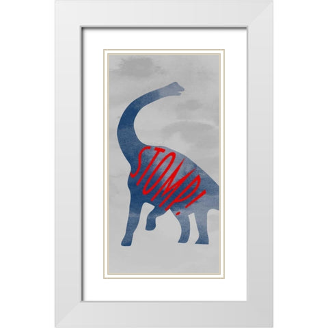 Prehistoric Stomp White Modern Wood Framed Art Print with Double Matting by Prime, Marcus