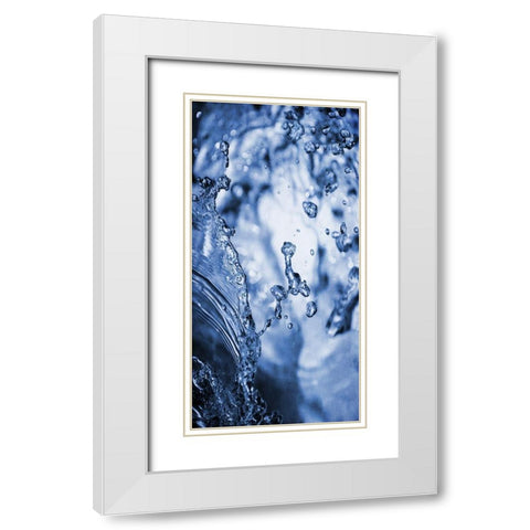 Aqua Droplets 1 White Modern Wood Framed Art Print with Double Matting by Prime, Marcus