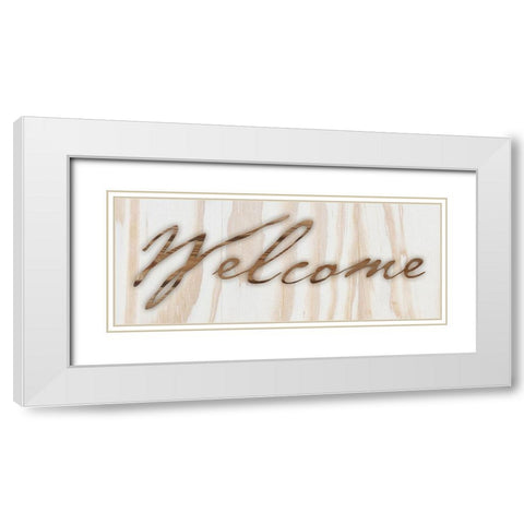 Welcome Wood White Modern Wood Framed Art Print with Double Matting by Prime, Marcus