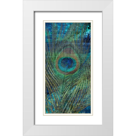 Metropolitan Peacock 1 White Modern Wood Framed Art Print with Double Matting by Prime, Marcus