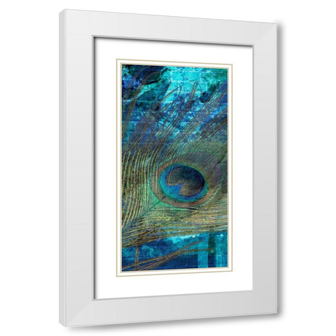 Metropolitan Peacock 2 White Modern Wood Framed Art Print with Double Matting by Prime, Marcus