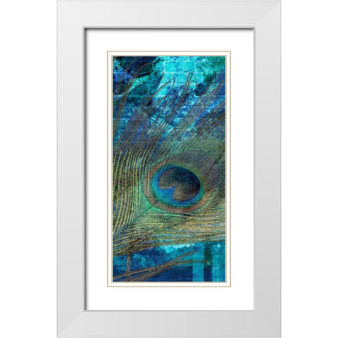 Metropolitan Peacock 2 White Modern Wood Framed Art Print with Double Matting by Prime, Marcus