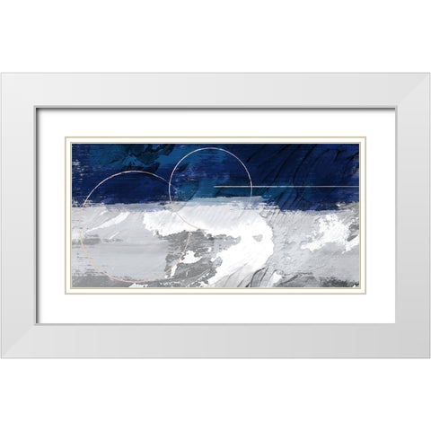 Indigo Obelisk 1 White Modern Wood Framed Art Print with Double Matting by Prime, Marcus