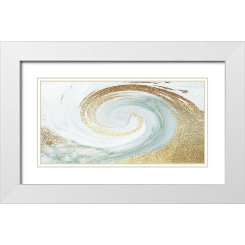 Sandy Wave 1 White Modern Wood Framed Art Print with Double Matting by Prime, Marcus