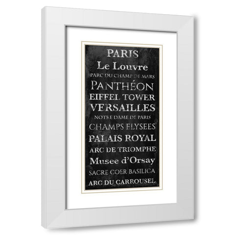Paris Scenes 1 White Modern Wood Framed Art Print with Double Matting by Prime, Marcus