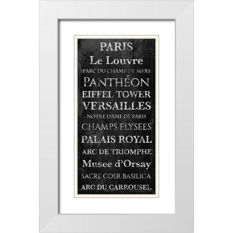 Paris Scenes 1 White Modern Wood Framed Art Print with Double Matting by Prime, Marcus