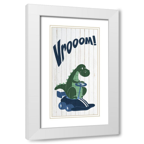 Dino Vroom 1 White Modern Wood Framed Art Print with Double Matting by Prime, Marcus