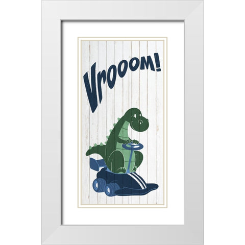 Dino Vroom 1 White Modern Wood Framed Art Print with Double Matting by Prime, Marcus