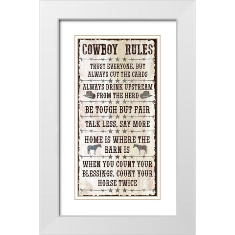 Tough Cowboy Rules White Modern Wood Framed Art Print with Double Matting by Prime, Marcus