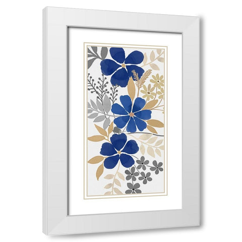 Floral Neutral Bunch 1 White Modern Wood Framed Art Print with Double Matting by Prime, Marcus