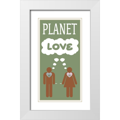 Planet Love White Modern Wood Framed Art Print with Double Matting by Prime, Marcus