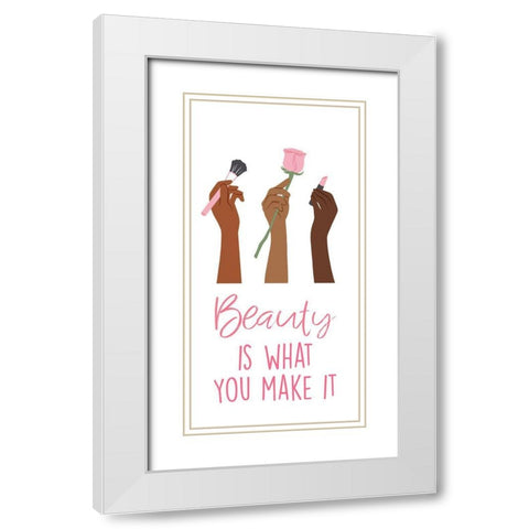 Making Beauty White Modern Wood Framed Art Print with Double Matting by Prime, Marcus