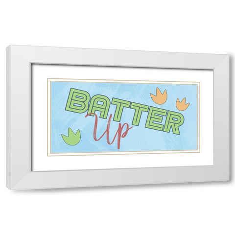 Batter Up White Modern Wood Framed Art Print with Double Matting by Prime, Marcus