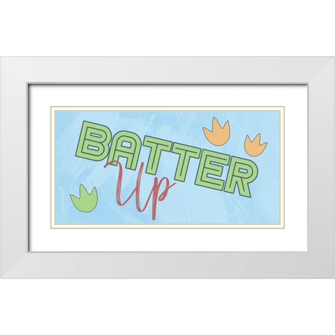 Batter Up White Modern Wood Framed Art Print with Double Matting by Prime, Marcus
