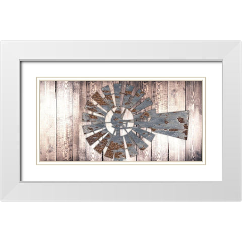 Rusty Windmill 2 White Modern Wood Framed Art Print with Double Matting by Prime, Marcus