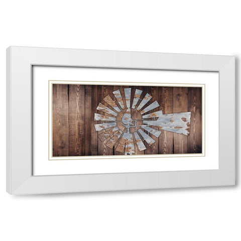 Rusty Windmill White Modern Wood Framed Art Print with Double Matting by Prime, Marcus